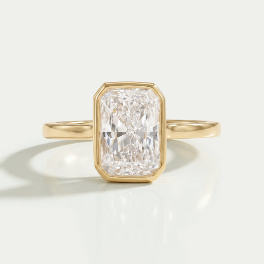 Bezel Set Radiant Cut Diamond Engagement Ring