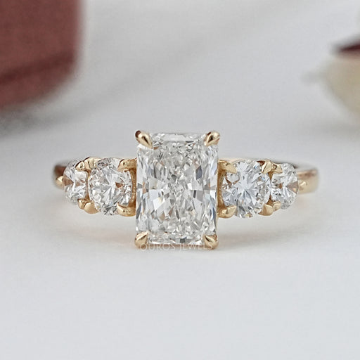Radiant Lab Grown Diamond Five stone Engagement Ring Rings