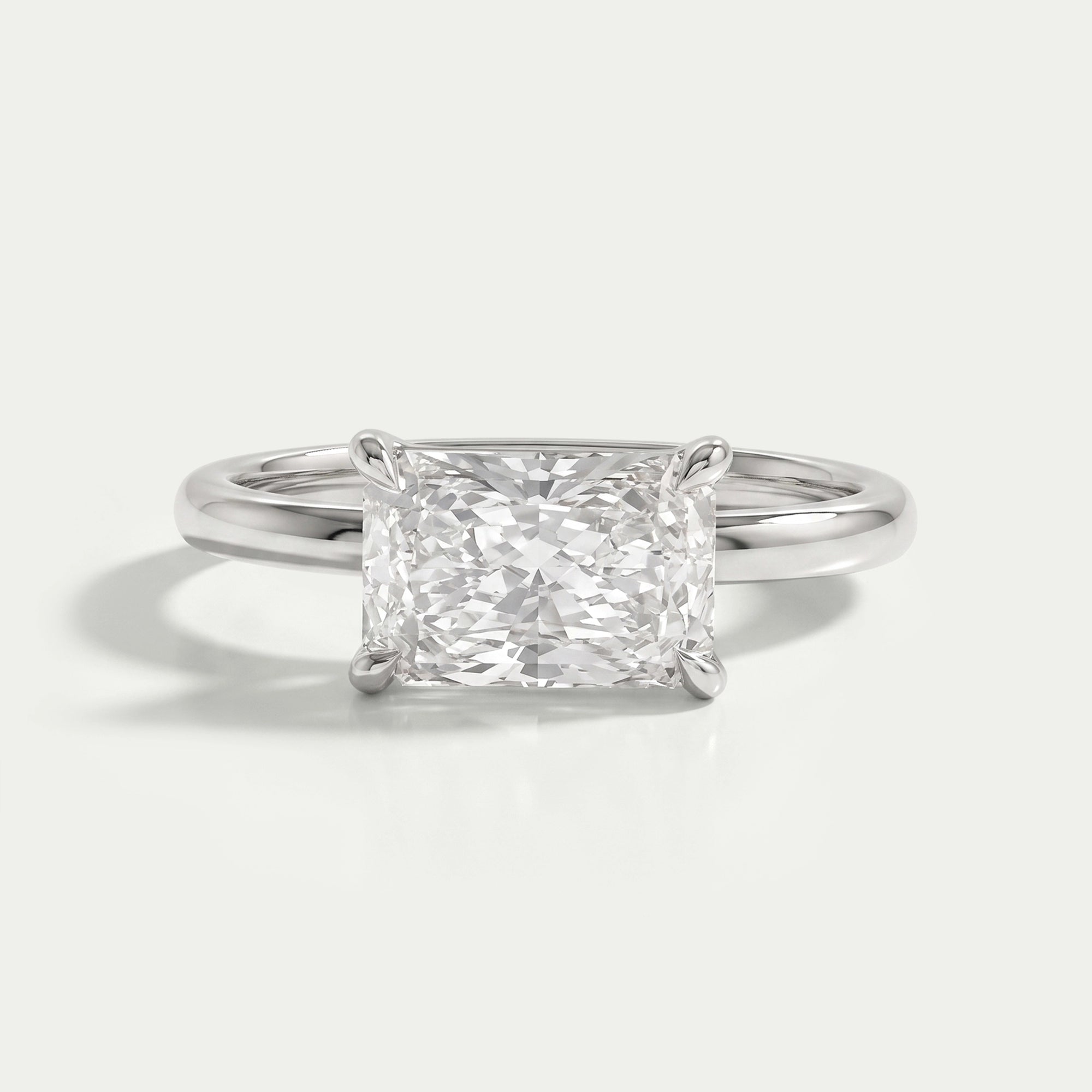 East West Radiant Lab Diamond Solitaire Ring Rings