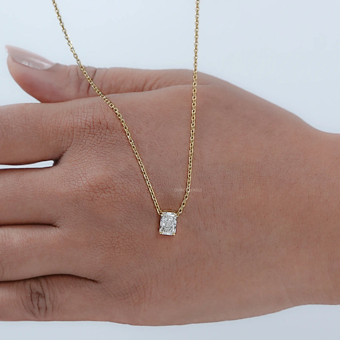 Radiant Lab Grown Diamond Solitaire Pendant 