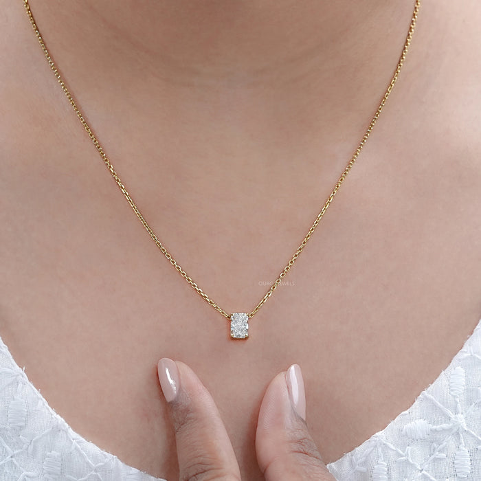 Radiant Lab Grown Diamond Solitaire Pendant 