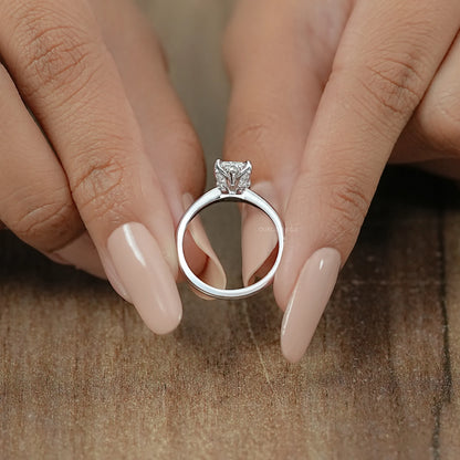 Radiant Lab Diamond Tulip Basket Solitaire Ring