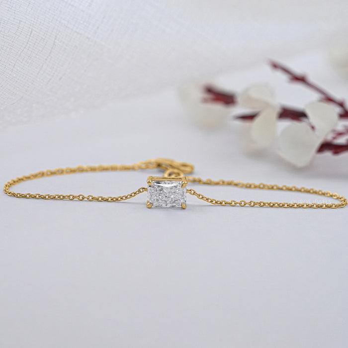 Brilliant Asscher Cut Diamond Delicate Bracelet