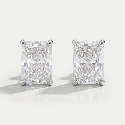 IGI Certified Radiant Cut Lab Grown Diamond Stud Earrings