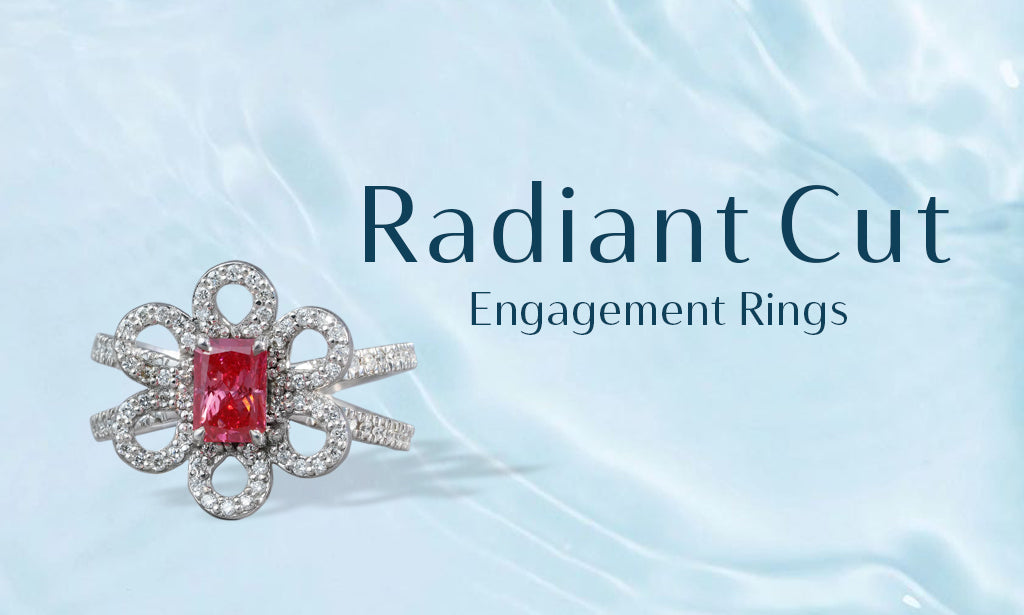 Image showing fancy colored Radiant Cut Lab-Grown Diamond Engagement Rings