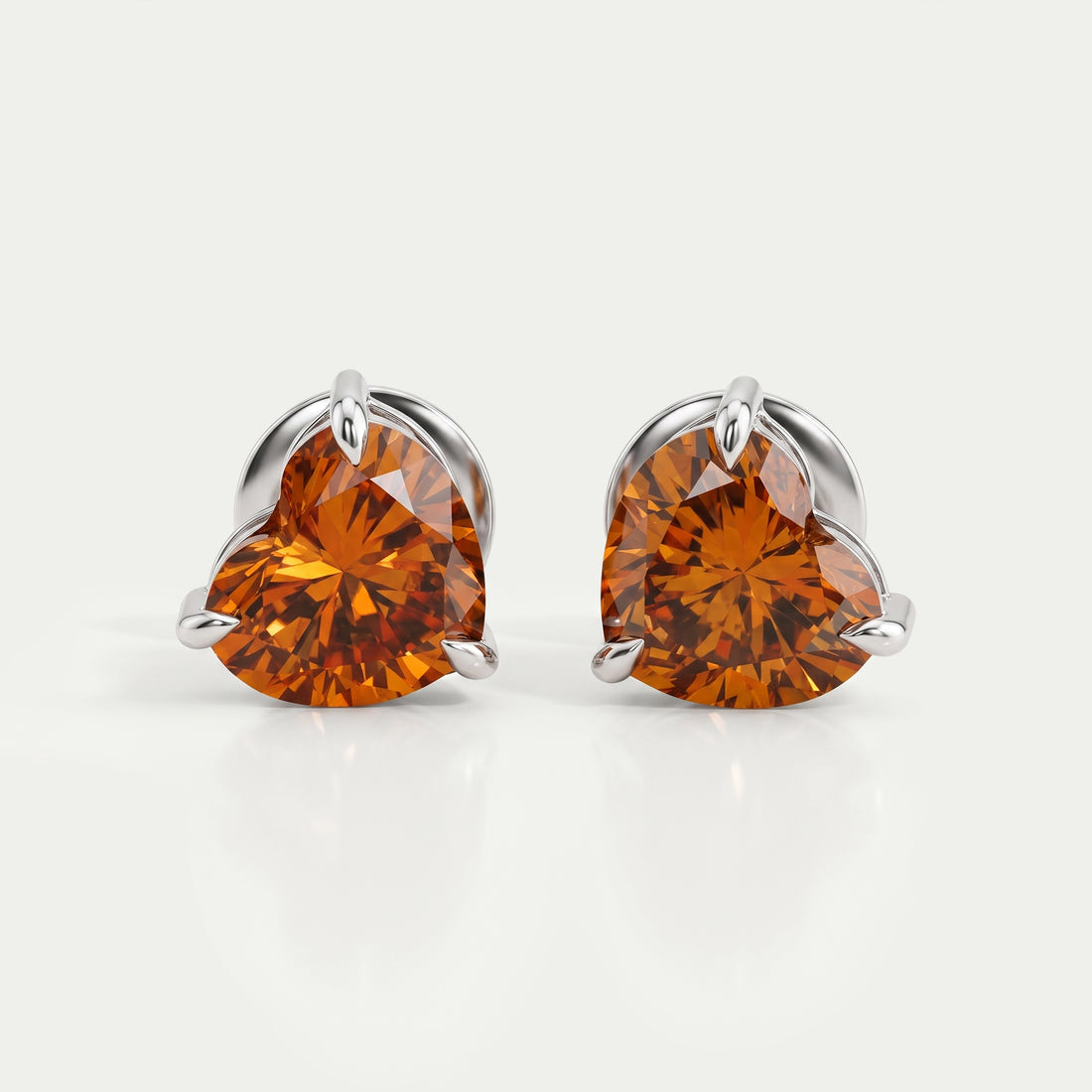 Red Heart Diamond Solitaire Stud Earrings Earring