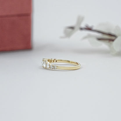 Rose Cut Round Diamond Accent Engagement Ring