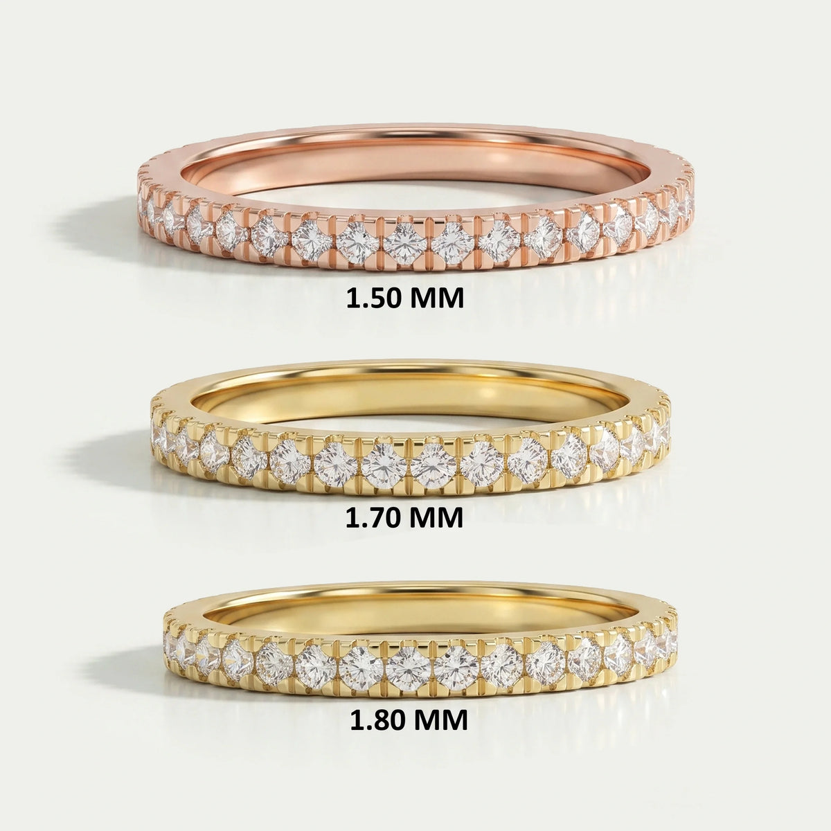 Round Cut Lab Grown Diamond Half Eternity Wedding Band