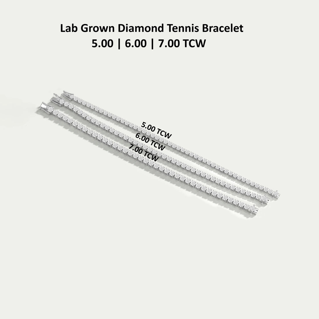 Round Diamond Tennis Bracelet in 5.00 | 6.00 | 7.00 TCW