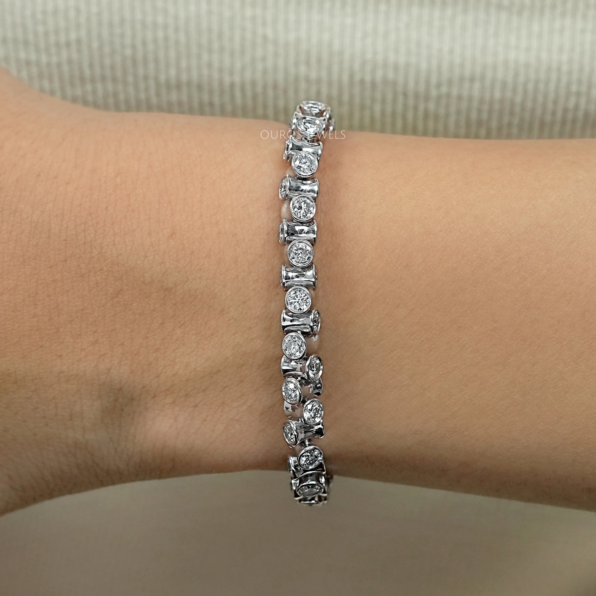Round Brilliant Lab Diamond Tennis Bracelet Bracelet