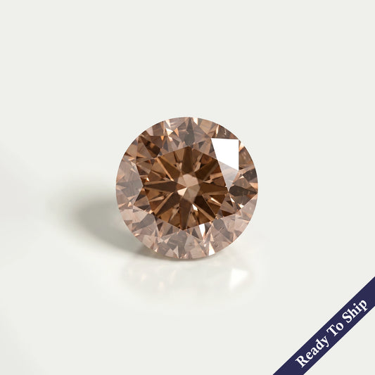 Fancy Champagne Round Cut Lab Diamond Loose Loose