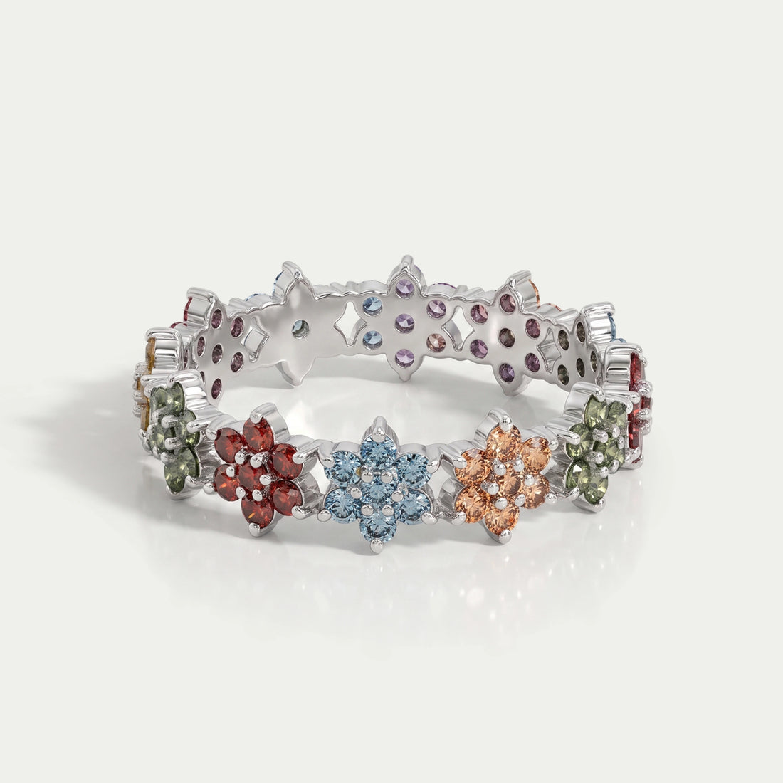 Round Colored Diamond Wedding Stackable Band Rings