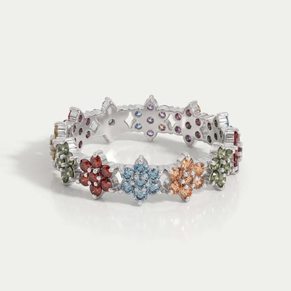Round Colored Diamond Wedding Stackable Band Rings