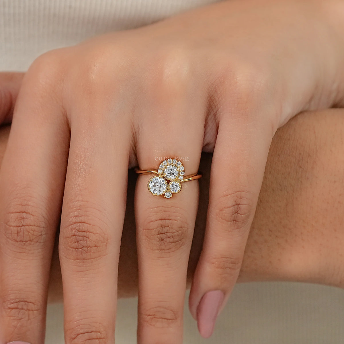 Toi Et Moi Pear Lab Grown Diamond Bypass Engagement Ring