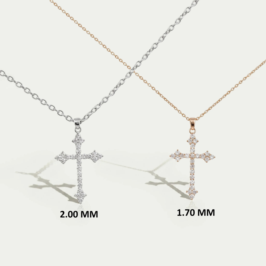Round Diamond Cross Pendant Necklaces