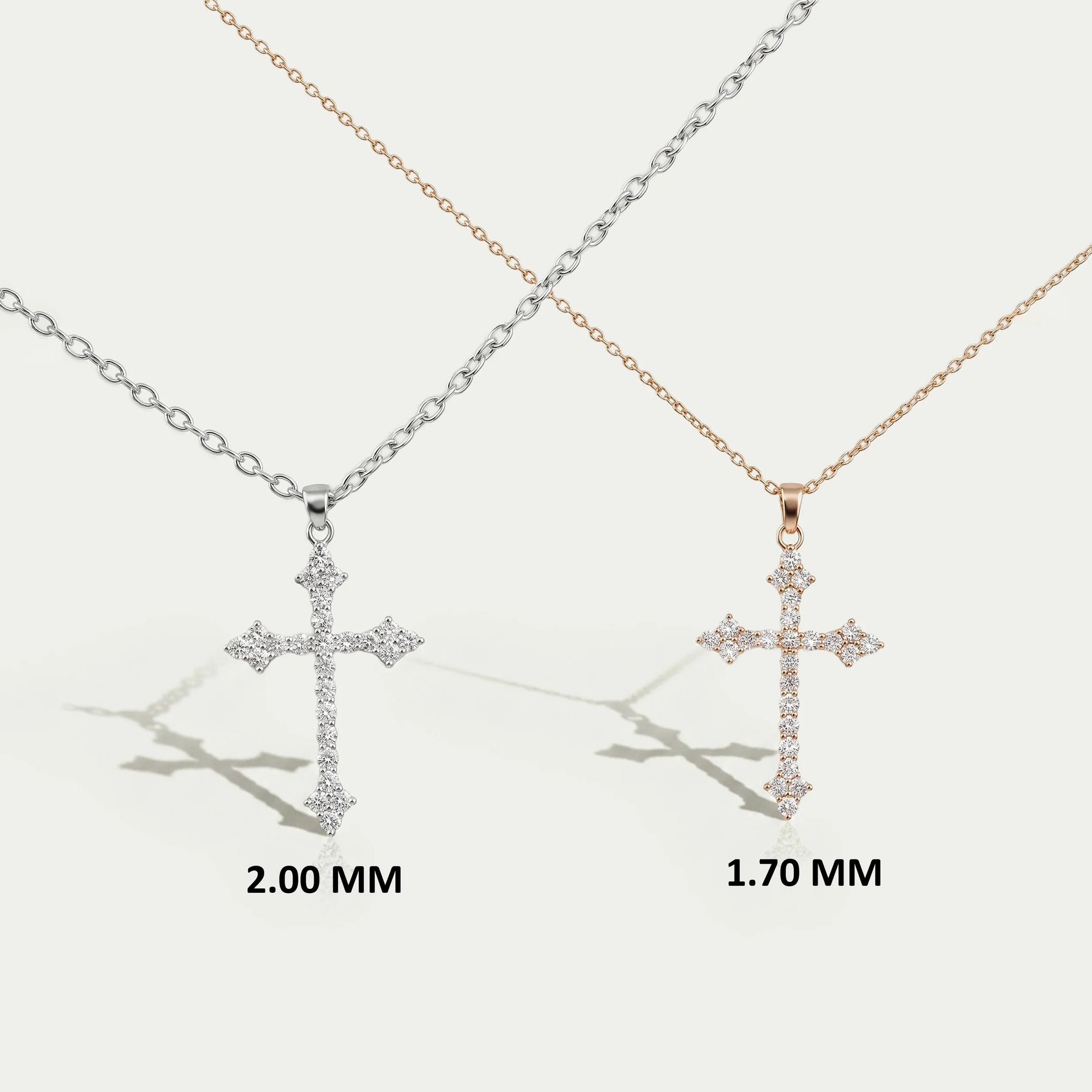 Round Diamond Cross Pendant Necklaces