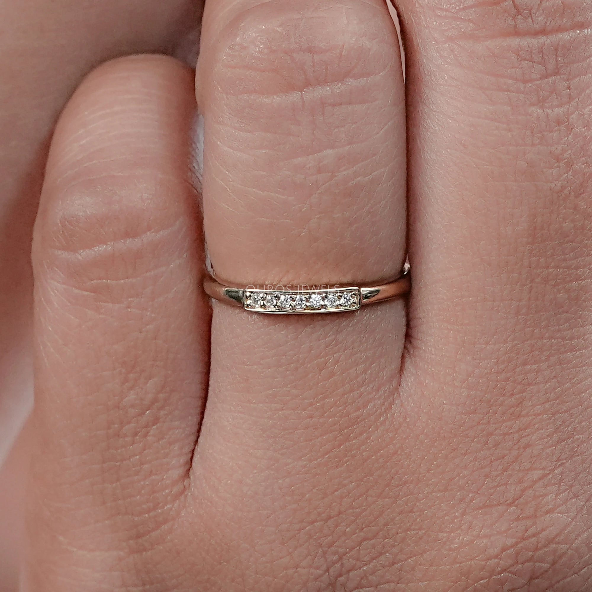 Round Lab Diamond Dainty Wedding Ring Rings