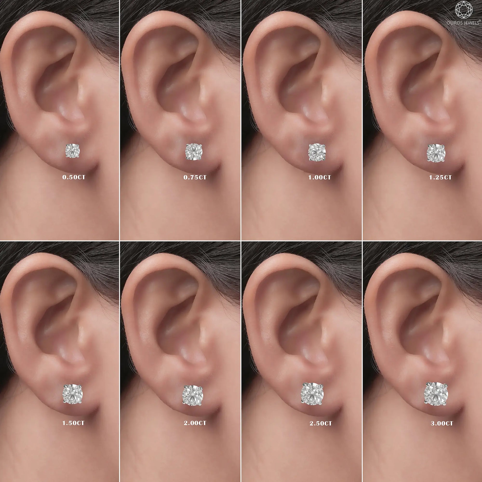 IGI Certified Round Lab Grown Diamond Stud Earrings Earring