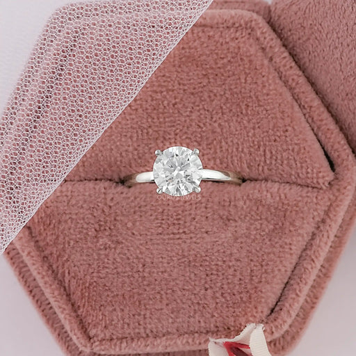 igi certified round lab diamond engagement ring in jewelry box