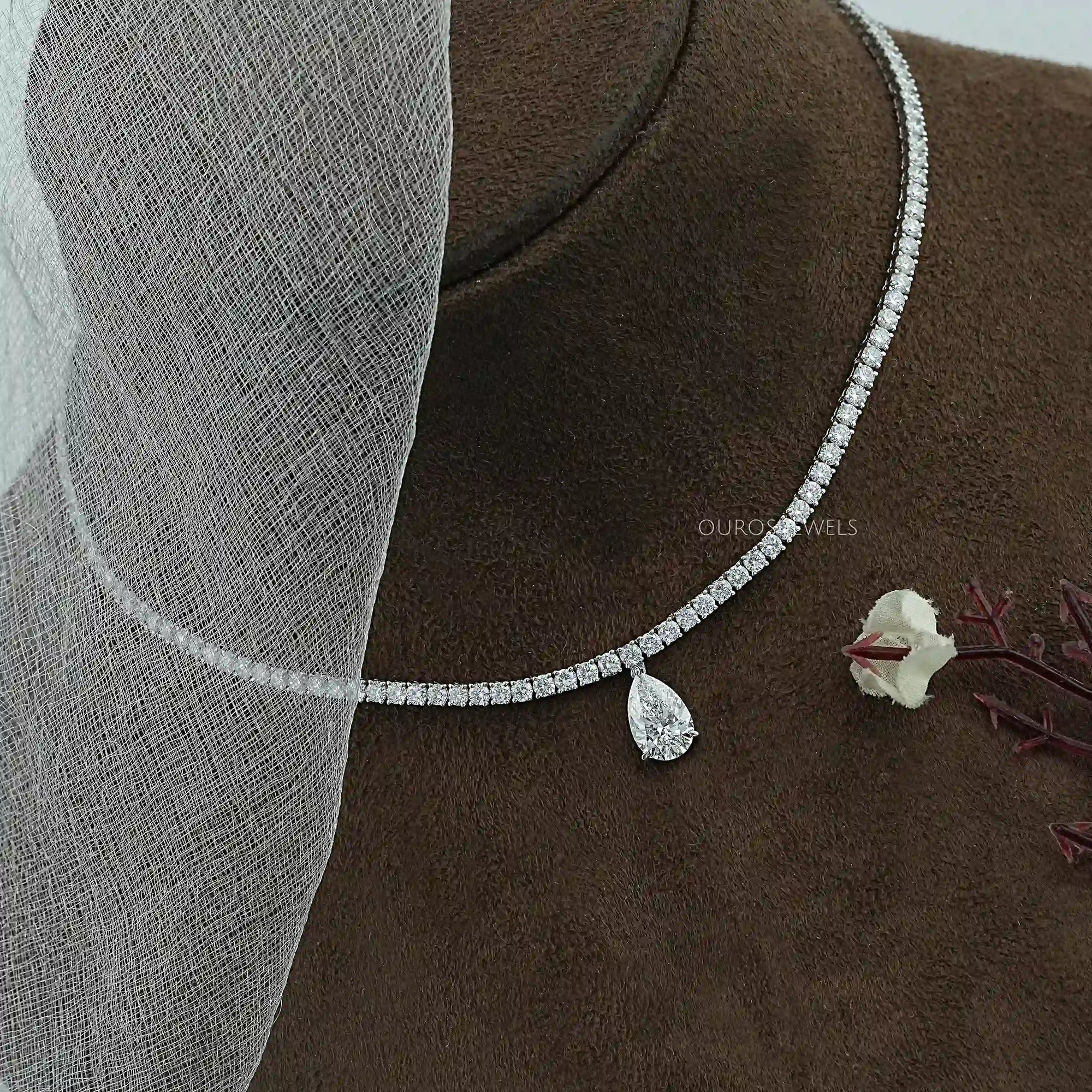 Pear Lab Diamond Tennis Necklace Necklaces