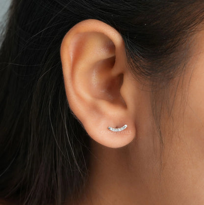 Round Curved Bar Minimalist Earrings Earring