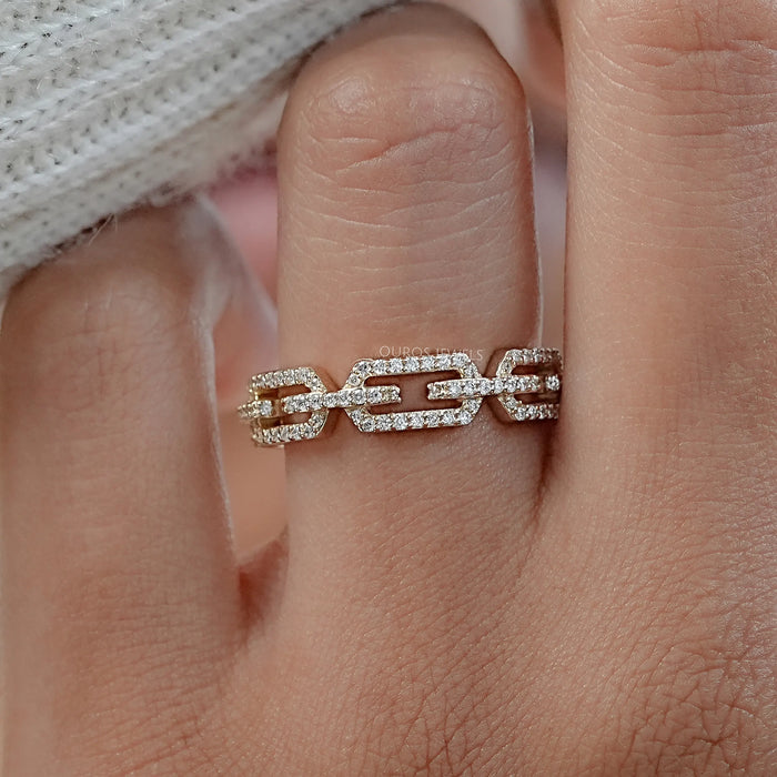 Round Diamond Chain Link Eternity Ring
