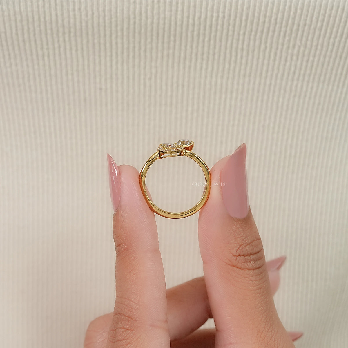 Toi Et Moi Pear Lab Grown Diamond Bypass Engagement Ring
