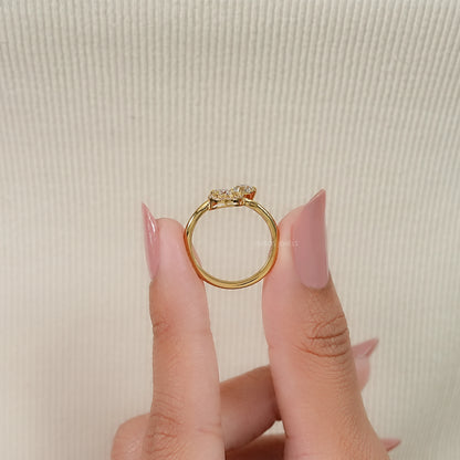 Toi Et Moi Pear Lab Grown Diamond Bypass Engagement Ring