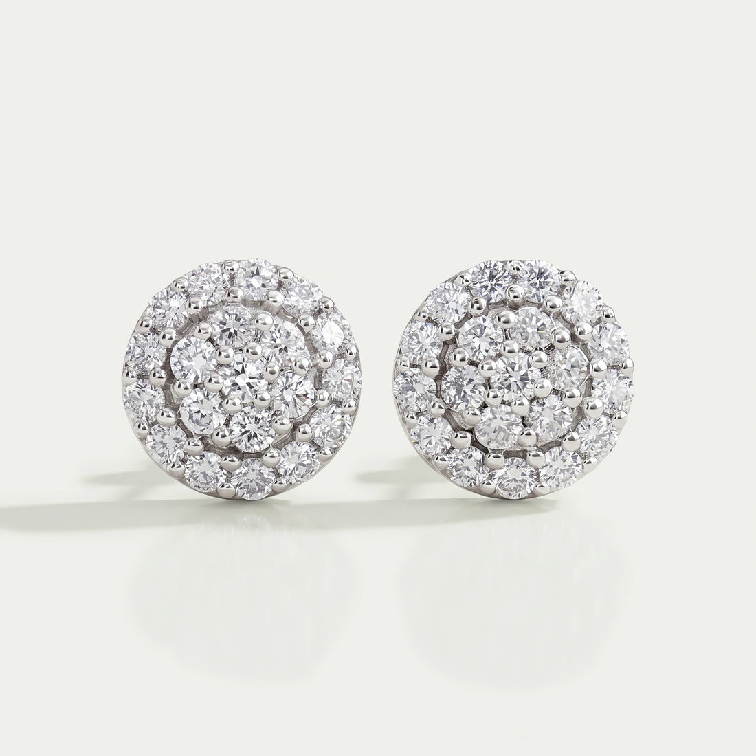 Cluster Round Cut Lab Grown Diamond Stud Earrings Earring