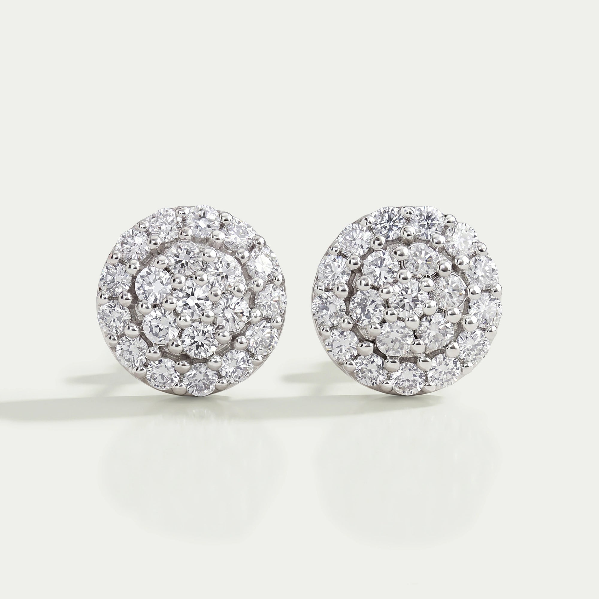 Cluster Round Cut Lab Grown Diamond Stud Earrings Earring