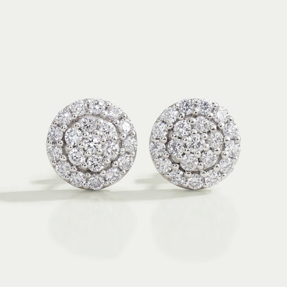 Cluster Round Cut Lab Grown Diamond Stud Earrings Earring