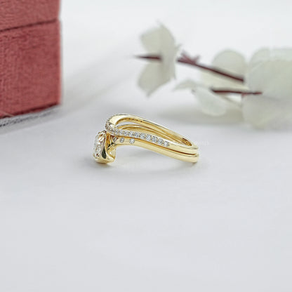 Toi Et Moi Pear Lab Grown Diamond Bypass Engagement Ring