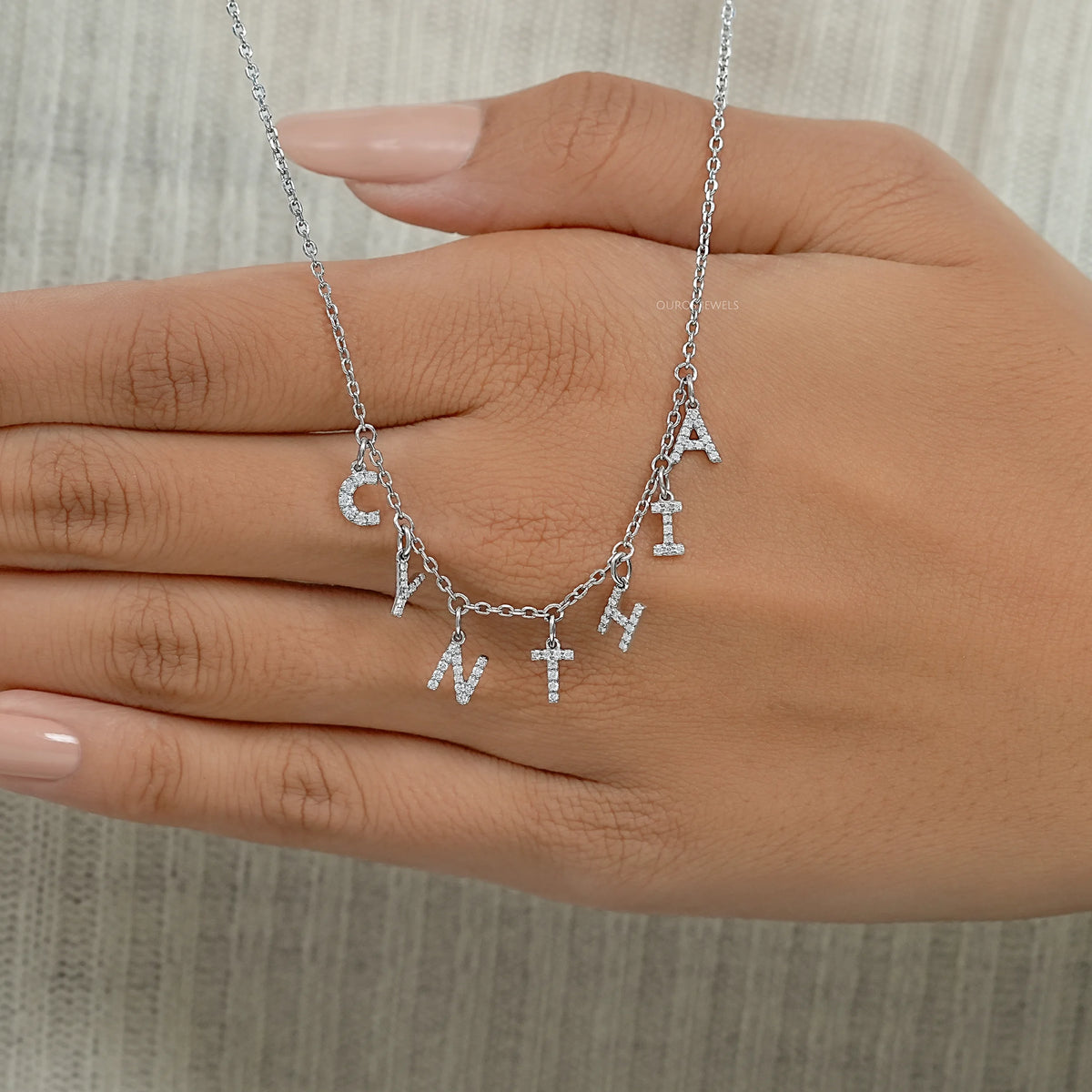 CYNTHIA Letter Round Lab Customize Necklace Necklaces