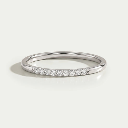 Round Lab Diamond Pave Set Wedding Band Rings