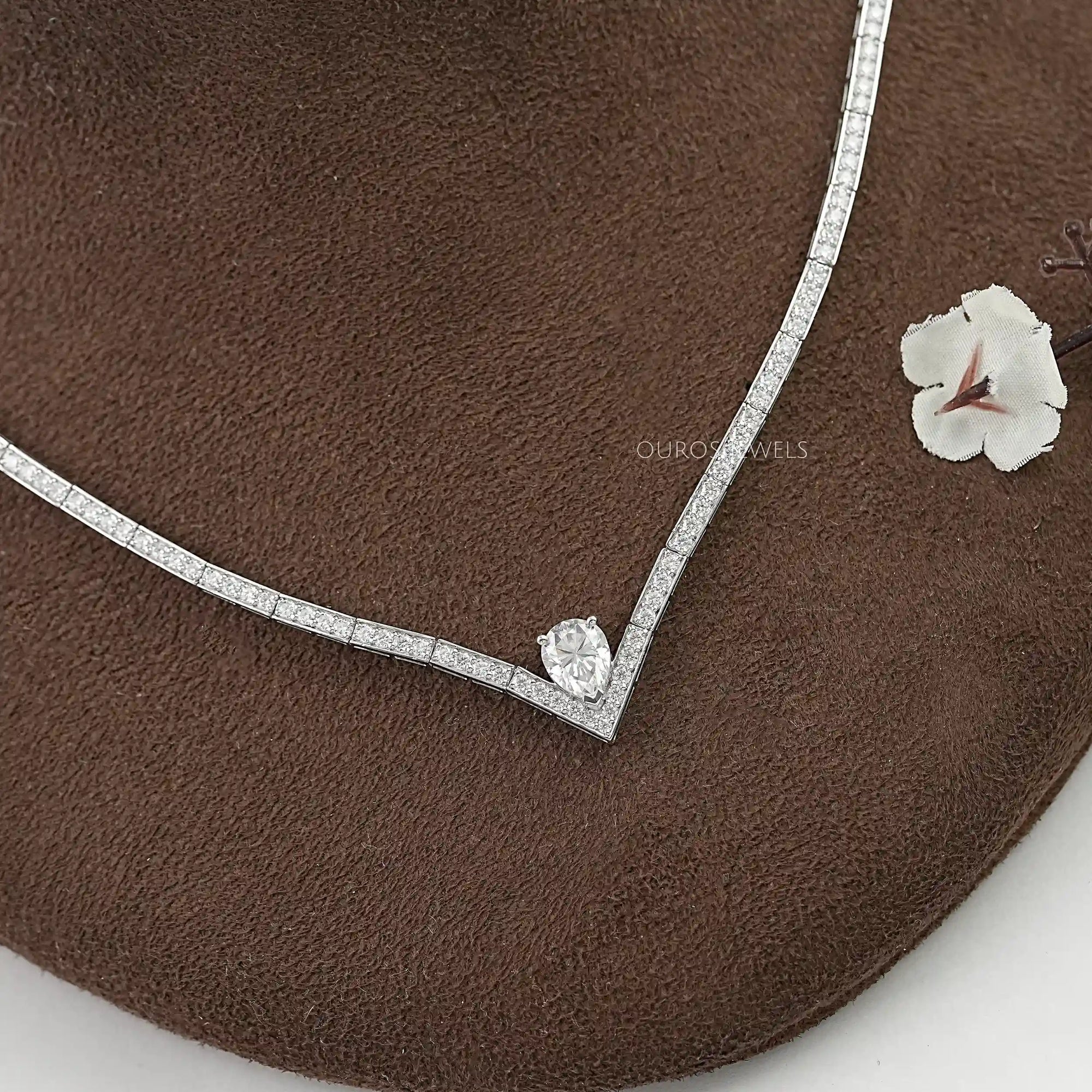 Heart & Round Lab Diamond Tennis Necklace
