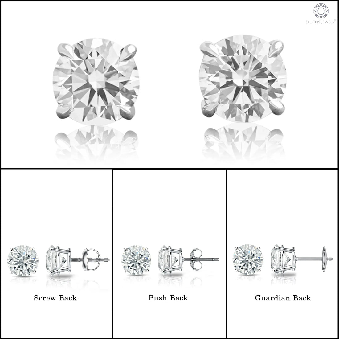 IGI Certified Round Lab Grown Diamond Stud Earrings Earring