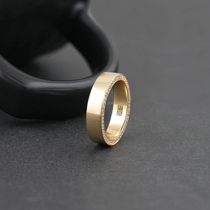 Men's Matte Finish Round Diamond Eternity Band Rings