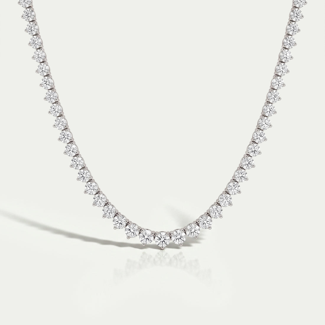 Graduated Brilliant Round Cut Tennis Necklace Necklaces