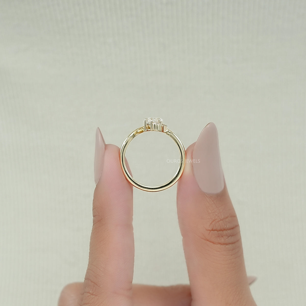 Toi Et Moi Pear Lab Grown Diamond Bypass Engagement Ring