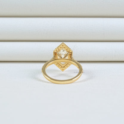 Step Cut Dutch Marquise Diamond Halo Accent Ring Ring