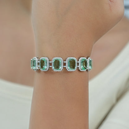 Red Ruby Oval lab Gemstone Bracelet