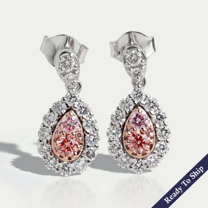 Round Cluster Diamond Halo Drop Dangle Earrings Earrings
