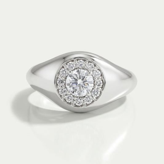 Round Halo Lab Diamond Ring For Men