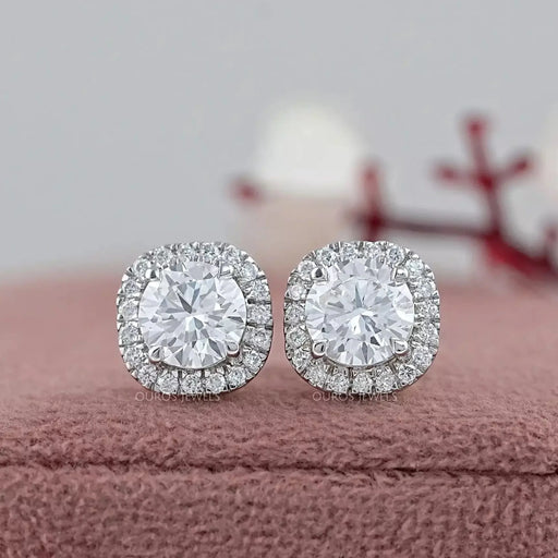 Brilliant Round Lab Diamond Halo Stud Earrings Earring