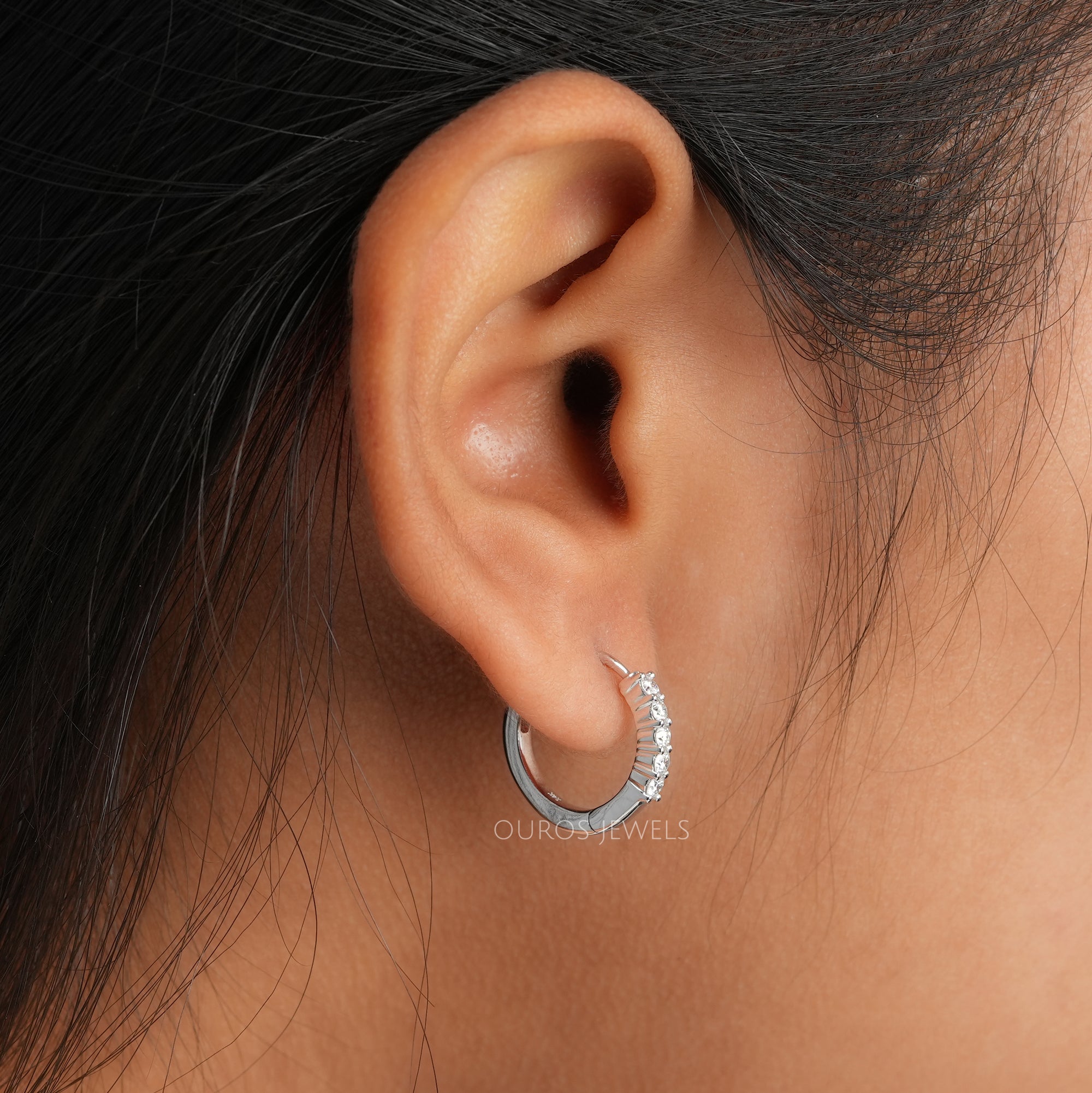 Round Lab Grown Diamond Hoop Earring Earrings