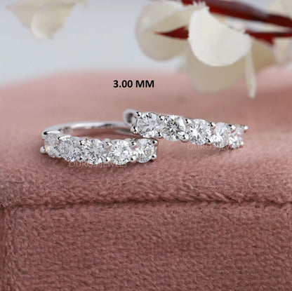 Round Lab Diamond Hoop Earrings