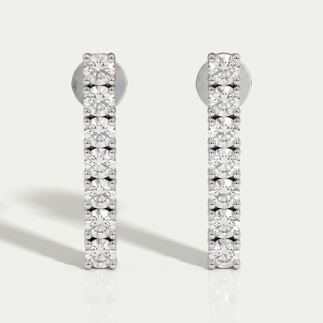 Round Lab Diamond Linear Drop Earring Earring