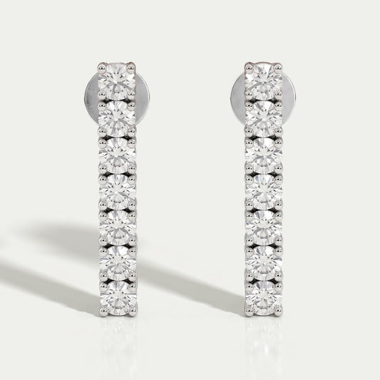 Round Lab Diamond Linear Drop Earring Earring