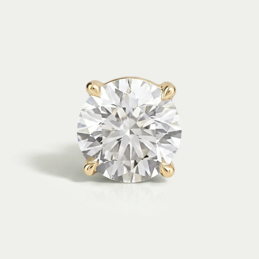 Round Solitare Diamond Men's Earring