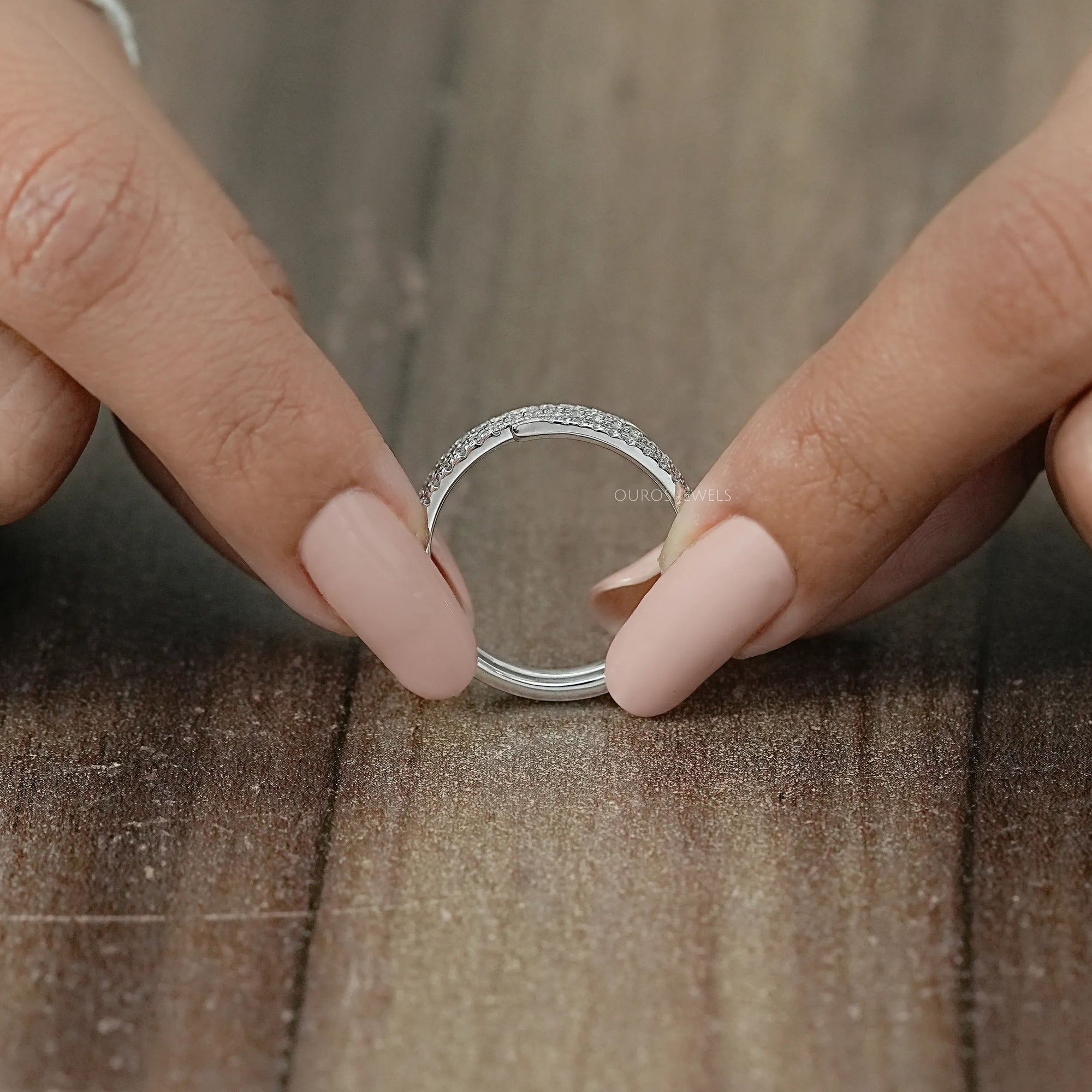 Round Diamond Hidden Eternity Wedding Band 